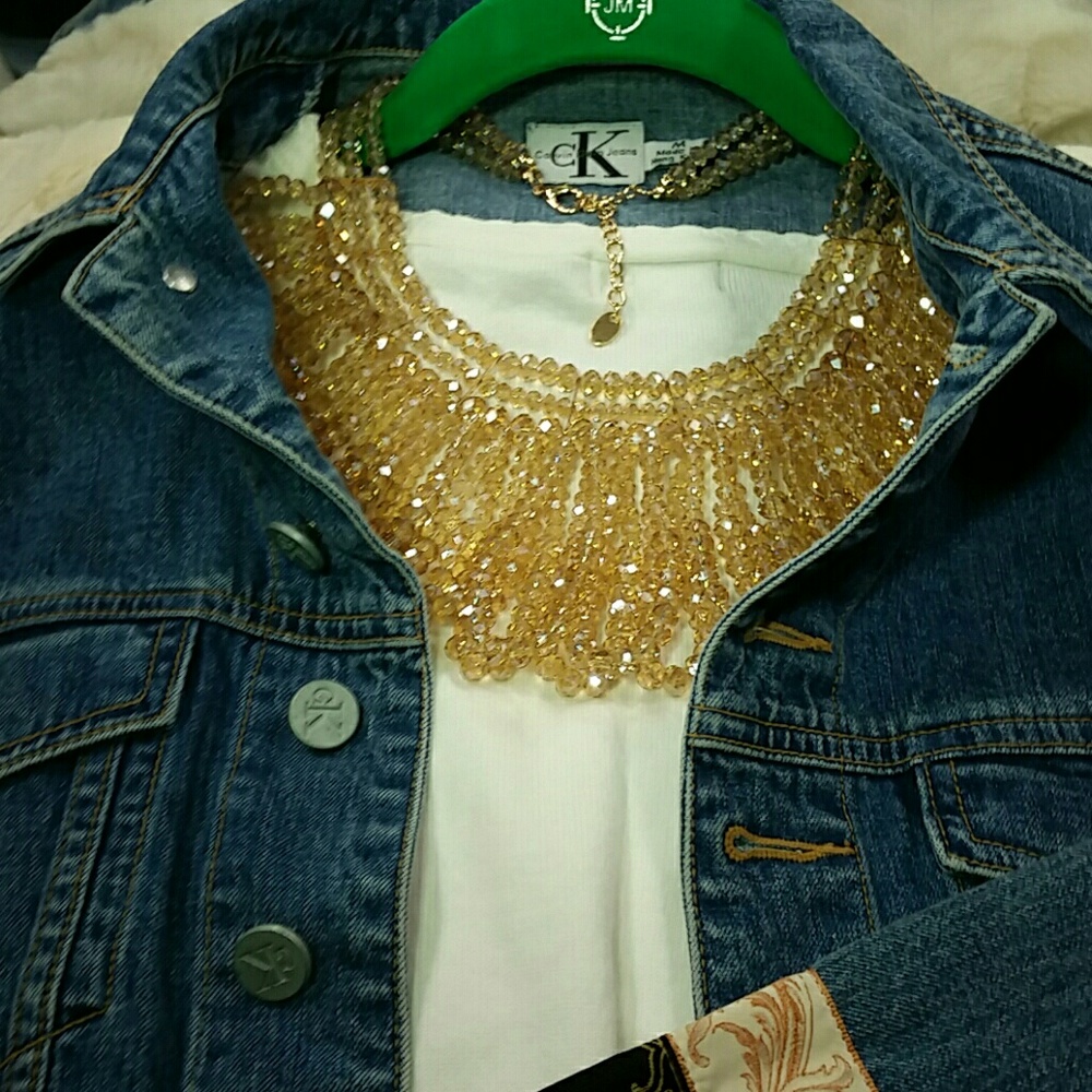 Champagne necklace glass crystals beautiful - Picture 2 of 5